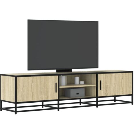 TV Cabinet Sonoma Oak 160x35x41 cm Engineered Wood and Metal vidaXL (1/5)