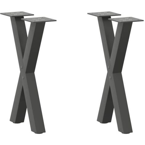 Coffee Table Legs X-Shaped 2 pcs Anthracite 38x(42-43) cm Steel vidaXL