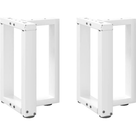 Coffee Table Legs T-Shaped 2 pcs White 28x25x(42-43) cm Steel vidaXL