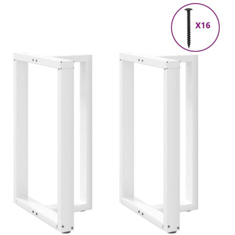 Bar Table Legs T-Shaped 2 pcs White 60x35x(90-91) cm Steel vidaXL