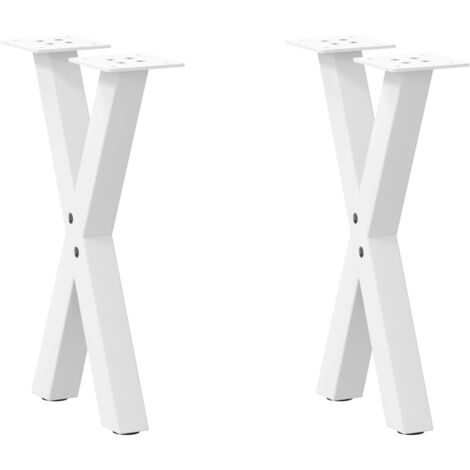 Coffee Table Legs X-Shaped 2 pcs White 38x(42-43) cm Steel vidaXL