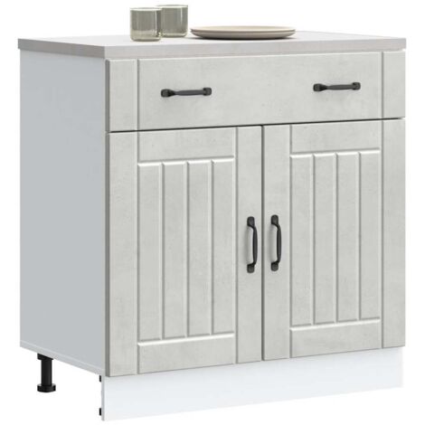 Kitchen Base Cabinet Lucca Concrete Grey Engineered Wood vidaXL
