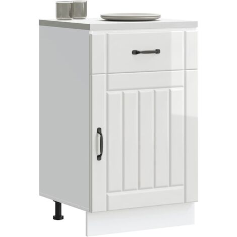 Kitchen Base Cabinet Lucca High Gloss White Engineered Wood vidaXL