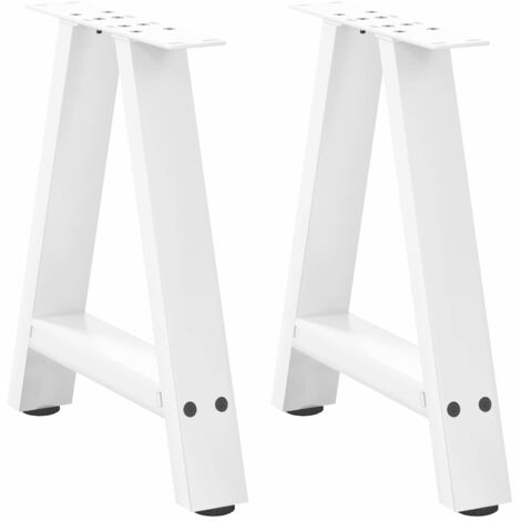 Coffee Table Legs A-Shaped 2 pcs White 38x(42-43) cm Steel vidaXL