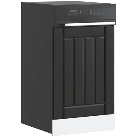 Dishwasher Panel Lucca Black Engineered Wood vidaXL
