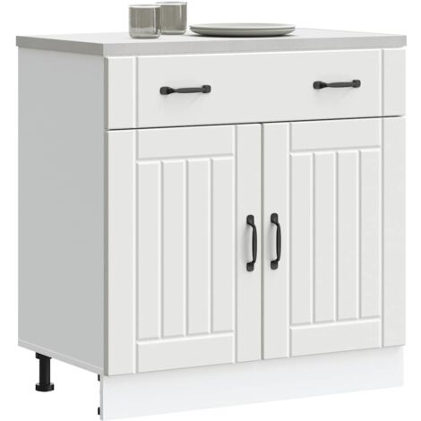 Kitchen Base Cabinet Lucca White Engineered Wood vidaXL