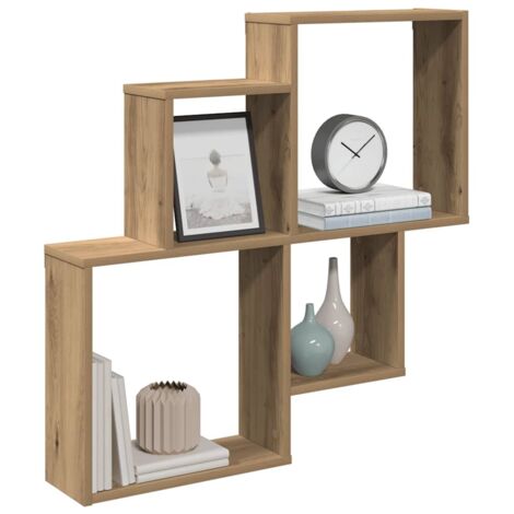 Wall Shelf Artisan Oak 80x15x78.5 cm Engineered Wood vidaXL (1/5)