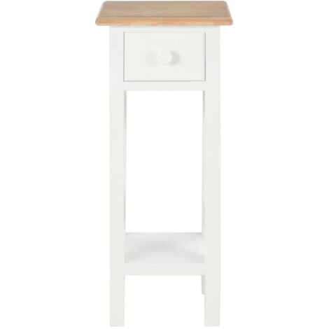 Side Table White 27x27x65.5 cm Wood vidaXL