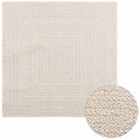 Rug ZIZUR Cream 120x120 cm Jute Look Indoor and Outdoor vidaXL