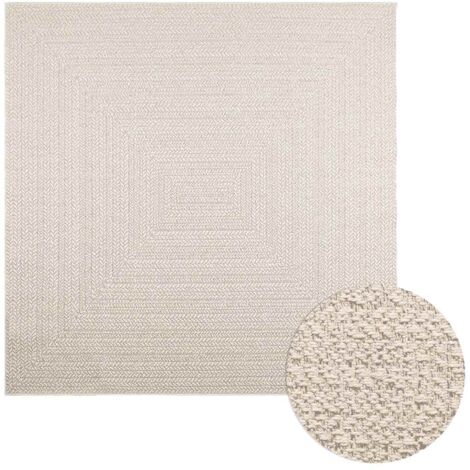 Rug ZIZUR Cream 200x200 cm Jute Look Indoor and Outdoor vidaXL