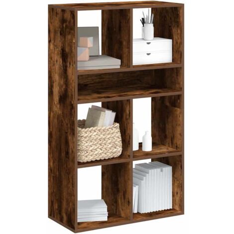 Book Cabinet Smoked Oak 66x31x112 cm Engineered Wood vidaXL