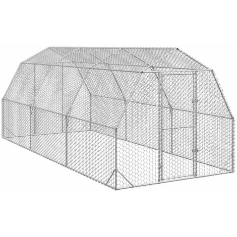 Chicken Run 2.5x6x2.25 m Galvanised Steel vidaXL