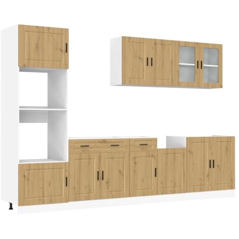 7 Piece Kitchen Cabinet Set Kalmar Artisan Oak Engineered Wood vidaXL