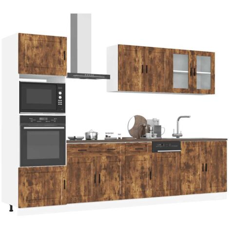 vidaXL 7 Piece Kitchen Cabinet Set Kalmar Smoked Oak Engineered Wood