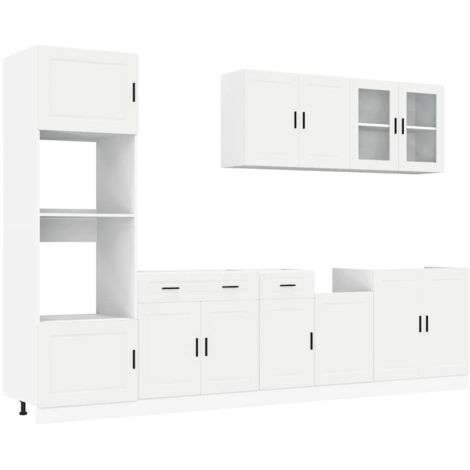 7 Piece Kitchen Cabinet Set Porto White Engineered Wood vidaXL
