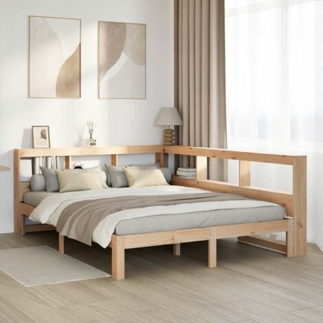 Bookcase Bed without Mattress 160x200 cm Solid Wood Pine vidaXL (1/5)