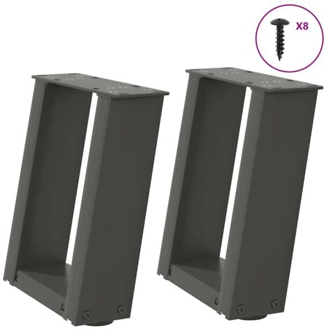 Coffee Table Legs U-Shaped 2 pcs Anthracite 30x(30-31) cm Steel vidaXL