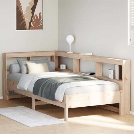 Bookcase Bed without Mattress 75x190 cm Solid Wood Pine vidaXL (1/5)