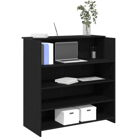 Reception Desk Black Oak 100x50x103.5 cm Engineered Wood vidaXL (1/5)