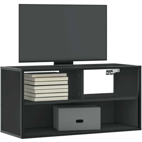 TV Cabinet Black 80x31x39.5 cm Engineered Wood and Metal vidaXL (1/5)