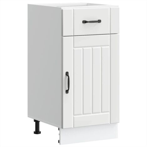 Kitchen Base Cabinet Lucca White Engineered Wood vidaXL