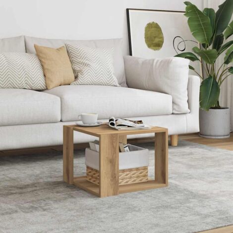 Coffee Table Artisan Oak 40x40x30 cm Engineered Wood vidaXL