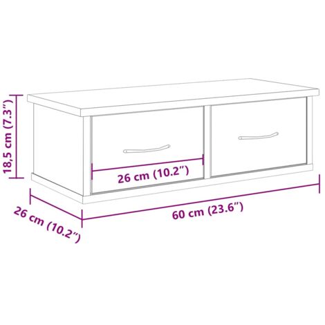 Wall Cabinet Old Wood 60x26x18.5 cm Engineered Wood vidaXL