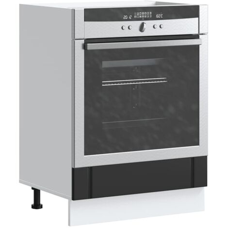 Oven Cabinet Lucca Black Engineered Wood vidaXL