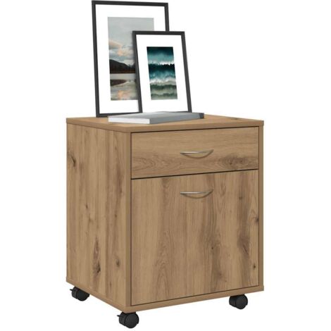 Rolling Cabinet Artisan Oak 45x38x54 cm Engineered Wood vidaXL