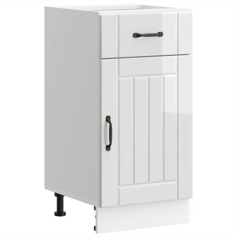 Kitchen Base Cabinet Lucca High Gloss White Engineered Wood vidaXL
