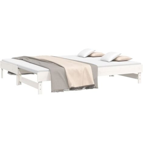 Pull-out Day Bed without Mattress White 2x(80x200) cm vidaXL