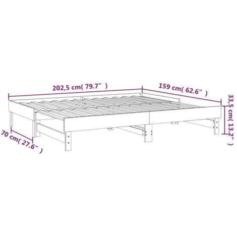 Pull-out Day Bed without Mattress White 2x(80x200) cm vidaXL