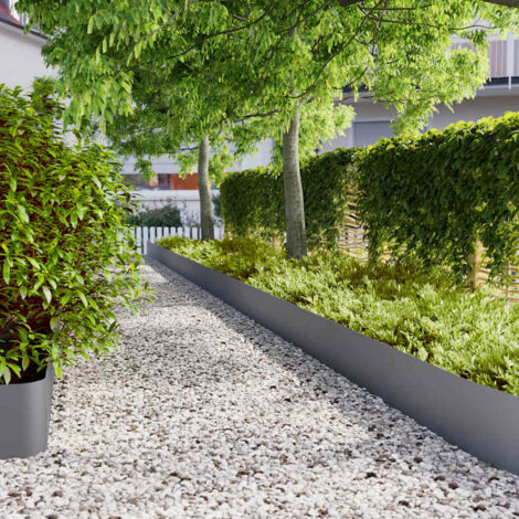 Lawn Edgings 20 pcs Anthracite 25x103 cm Cold-rolled Steel vidaXL