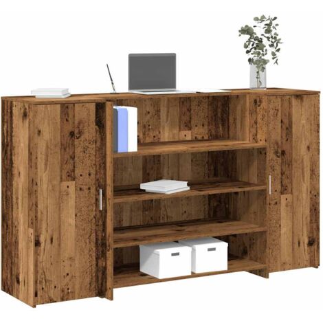 Reception Desk Old Wood 180x50x103.5 cm Engineered Wood vidaXL (1/5)