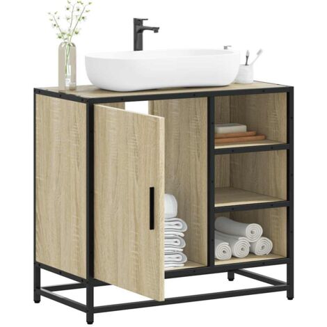 Bathroom Sink Cabinet Sonoma Oak 65x33x60 cm Engineered Wood vidaXL (1/5)