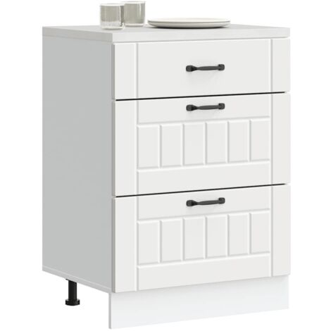 Kitchen Base Cabinet Lucca White Engineered Wood vidaXL