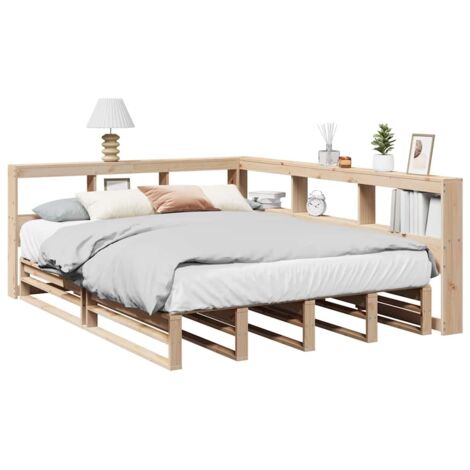 Bookcase Bed without Mattress 160x200cm Solid Wood Pine vidaXL (1/5)