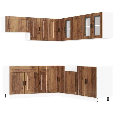 11 Piece Kitchen Cabinet Set Porto Old Wood Engineered Wood vidaXL