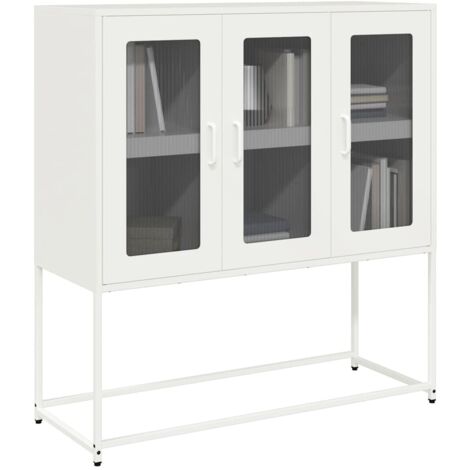 Sideboard White 100.5x39x107 cm Cold-rolled Steel vidaXL (1/5)