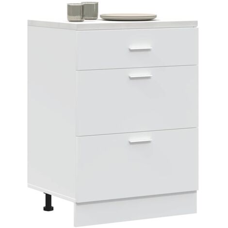 Kitchen Base Cabinet Lyon White Engineered Wood vidaXL