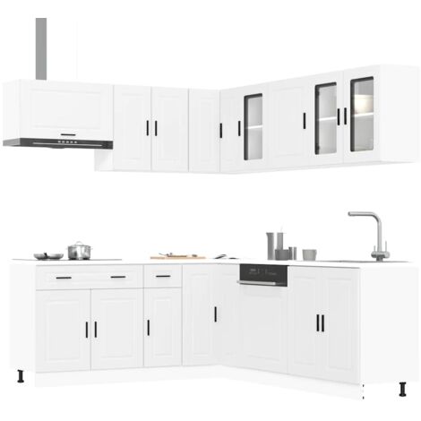 11 Piece Kitchen Cabinet Set Porto White Engineered Wood vidaXL (1/5)