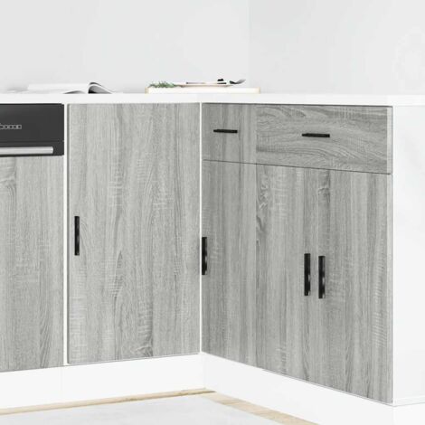 Kitchen Base Cabinet Lyon Grey Sonoma Engineered Wood vidaXL