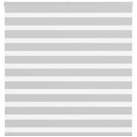 Zebra Blind Light Grey 145x100 cm Fabric Width 140.9 cm Polyester vidaXL