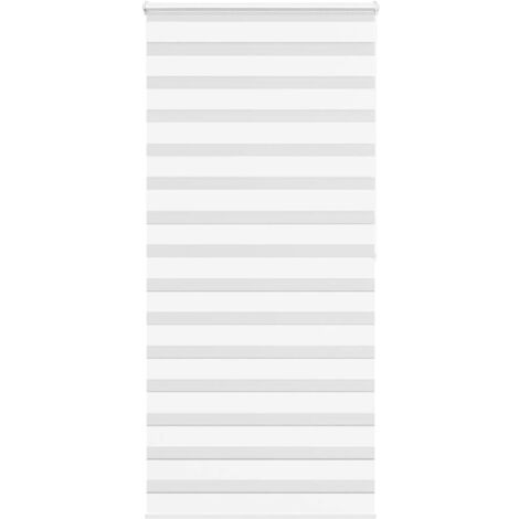 Zebra Blind White 115x200 cm Fabric Width 110.9 cm Polyester vidaXL