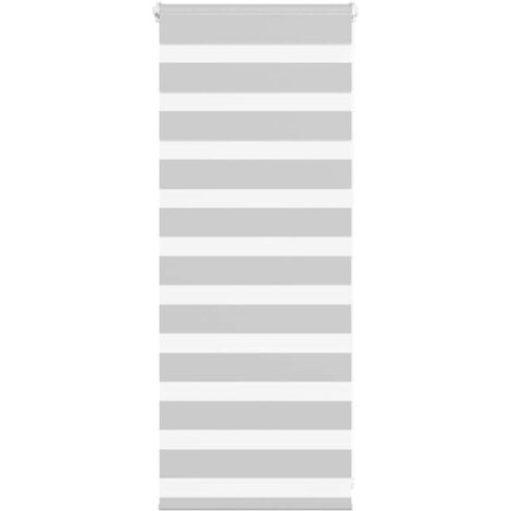 Zebra Blind Light Grey 65x100 cm Fabric Width 60.9 cm Polyester vidaXL