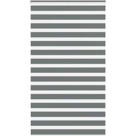 Zebra Blind Dark Grey 125x200 cm Fabric Width 120.9 cm Polyester vidaXL
