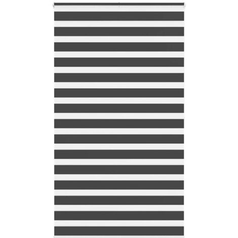 Zebra Blind Black 125x200 cm Fabric Width 120.9 cm Polyester vidaXL