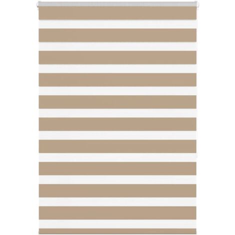 Zebra Blind Sand Brown 105x150 cm Fabric Width 100.9 cm Polyester vidaXL