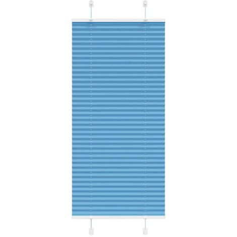 Pleated Blind Blue 55x150 cm Fabric Width 54.4 cm Polyester vidaXL
