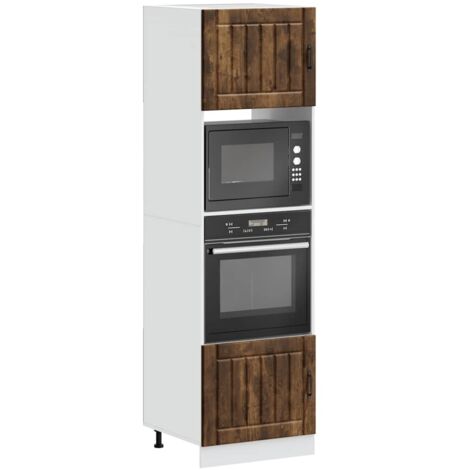 Oven Cabinets 2 pcs Lucca Smoked Oak Engineered Wood vidaXL